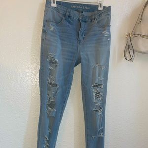 Light blue ripped jeans